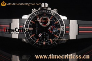 Ulysse Nardin TriUN99087 Maxi Marine Diver Chronogrpah Black Dial Steel Watch