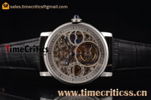 Cartier TriCAR89454 Ronde De MoonPhase Skeleton Dial Steel Watch