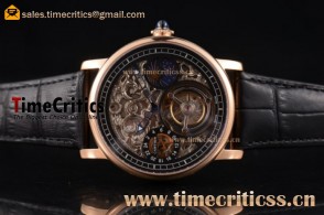 Cartier TriCAR89455 Ronde De MoonPhase Skeleton Dial Rose Gold Watch