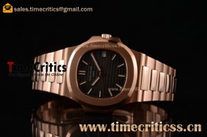 Patek Philippe TriPP89123 Nautilus Black Dial 18K Rose Gold Watch(BP)