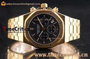 Audemars Piguet TriAP89366 Royal Oak Chrono Black Dial Yellow Gold Watch 