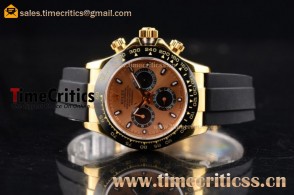 Rolex TriROX89609 Daytona Chrono Rose Gold Dial Yellow Gold Watch (BP)