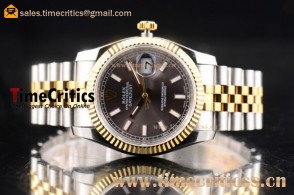 Rolex TriROX89613 Datejust Black Dial Yellow Gold Watch (BP)
