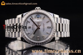 Rolex TriROX89642 Day-Date Grey Dial Steel Watch(BP) 