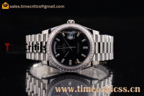 Rolex TriROX89643 Day-Date Black Dial Steel Watch(BP) 