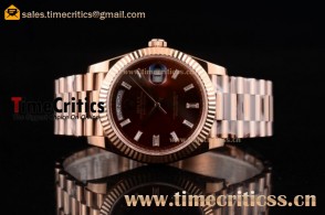 Rolex TriROX89656 Day-Date Red Dial Rose Gold Watch(BP)