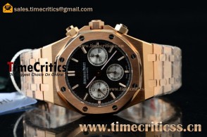 Audemars Piguet Royal Oak 41MM Chronograph TriAP89377 Black Dial Rose Gold Watch(EF)