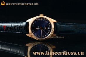 Omega Globemaster Annual Calendar TriOMG291367 Blue Dial Blue Leather Rose Gold Watch(AAAF)