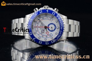 Rolex Yacht-Master II Chronograph TriROX89697 White Dial Blue Bezel Full Steel Watch (BP)