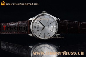 Rolex Cellini TriROX89704 Silver Dial Brown Leather Steel(BP)