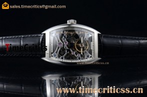 Franck Muller TriFM89038 Cintree Curvex Skeleton Tourbillon Skeleton Dial Black Leather Steel Watch (AAAF)