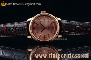 Rolex TriROX89705 Cellini Time Rose Gold Dial Brown Leather Rose Gold Watch 1:1 Original (BP)