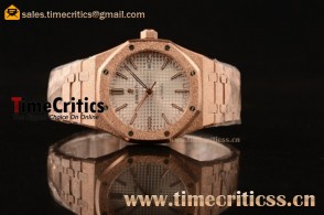 Audemars Piguet TriAP89323 Royal Oak White Dial Rose Gold Bracelet Rose Gold Watch (EF)