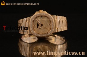 Patek Philippe TriPP89166 Nautilus Diamond Dial Rose Gold Bracelet Yellow Gold Watch