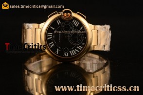 Cartier TriCAR89402 Ballon Bleu De Chronograph Black Dial Yellow Gold Watch (H)