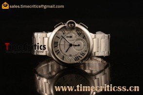 Cartier TriCAR89403 Ballon Bleu De Chronograph White Dial Steel Watch (H)