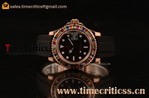 RolexTriROX89657 Yacht-Master 40 Black Dial Rose Gold Watch (BP)