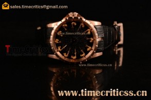 Roger Dubuis TriRD055 Excalibur Knights of the Round Table II Black Jade Dial Rose Gold Watch