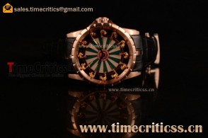 Roger Dubuis TriRD056 Excalibur Knights of the Round Table II White/Green Dial Rose Gold Watch