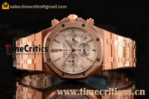 Audemars Piguet TriAP89393 Royal Oak Chronograph White Dial Rose Gold Watch