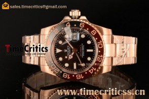 Rolex TriROX89613 GMT-Master II Black Dial Rose Gold Watch
