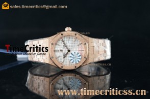 Audemars Piguet 67653OR.GG.1263OR.01 Royal Oak White Dial Rose Gold Watch (EF)