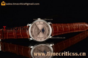 BlancPain Villeret Moonphase & Complete Calendar 6654-3613-55b Silver Dial Steel Watch