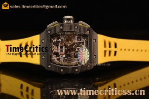 Richard Mille RM11-03 TriRM145555 Clone Richard Mille Movement Carbon Fiber Case Yellow Rubber Strap (KV)