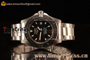 Breitling SuperOcean 44mm 2824 Auto Steel Case with Black Dial and Steel Bracelet Black Hands - 1:1 Origianl (GF)