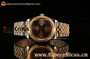 Rolex Datejust 36mm Swiss ETA 2836 Automatic Two Tone with Pink Dial and Roman Markers