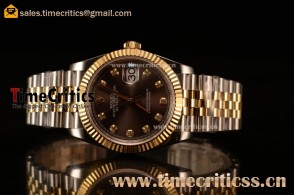 Rolex Datejust 36mm Swiss ETA 2836 Automatic Two Tone with Pink Dial and Diamonds Markers