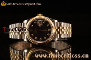 Rolex Datejust 36mm Swiss ETA 2836 Automatic Two Tone with Gold Dial and Roman Diamonds Markers