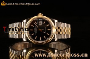 Rolex Datejust 36mm Swiss ETA 2836 Automatic Two Tone with Black Dial and Stick Markers