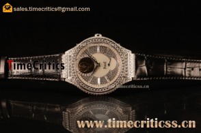 Piaget Polo Tourbillon Manual Winding Full Diamond Case And Diamond Dial White Gold Black Alligator Strap G0A38148