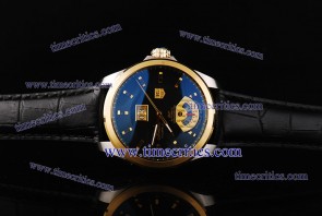 Tag Heuer TcrTHGC204 Grand Carrera Grand Date GMT ETA Coating Black Dial Black Leather Strap Steel Watch