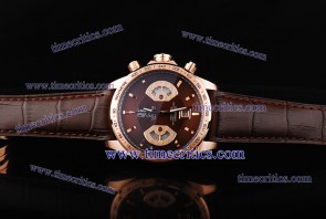 Tag Heuer TcrTHGC217 Grand Carrera Calibre 17 RS Chrono Brown Dial Brown Leather Strap Rose Gold Watch
