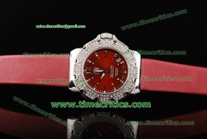 Tag Heuer TcrTHF002 Formula 1 Ladies Brown Dial Diamond Bezel Red Leather Strap Steel Watch