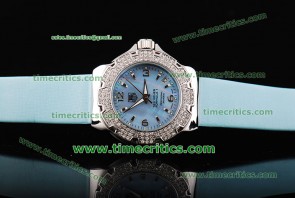 Tag Heuer TcrTHF003 Formula 1 Ladies Blue MOP Dial Diamond Bezel Blue Leather Strap Steel Watch