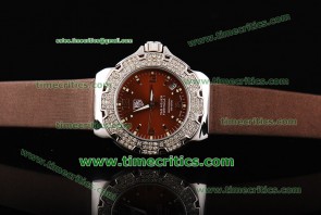 Tag Heuer TcrTHF004 Formula 1 Ladies Brown Dial Diamond Bezel Brown Leather Strap Steel Watch