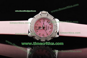 Tag Heuer TcrTHF005 Formula 1 Ladies Pink Dial Diamond Bezel Pink Leather Strap Steel Watch