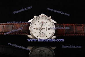 Tag Heuer TcrTHGC243 Grand Carrera Calibre 17 RS White Dial Brown Leather Strap Steel Watch