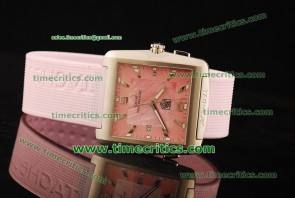 Tag Heuer TcrTHH298 Professional Golf Pink MOP Dial Pink Rubber Strap Steel Watch