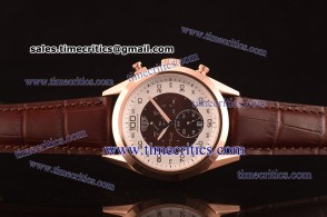 Tag Heuer TcrTHM382 Mikrotimer Black/White Dial Brown Leather Strap Rose Gold Watch