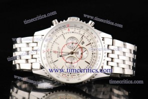 Breitling TriBrl157 Montbrillant 03 White Dial Steel Watch