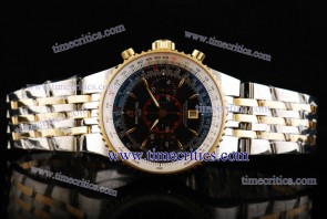 Breitling TriBrl172 Montbrillant Datora Black Dial Two Tone Watch