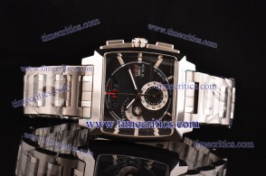 Tag Heuer TcrTHM371 Monaco LS Chrono 7750 Coating Black Dial Steel Watch