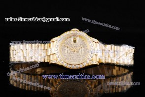 Rolex TriROL377 Datejust Diamond Dial Yellow Gold Watch