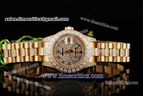 Rolex TriROL382 Datejust Diamond Dial Yellow Gold Watch