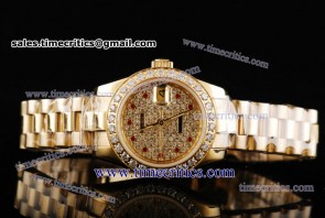 Rolex TriROL383 Datejust Diamond Dial Yellow Gold Watch