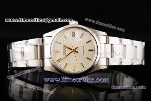 Rolex TriROL356 Date White Dial Steel Watch